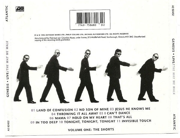 Genesis : Live / The Way We Walk (Volume One: The Shorts) (CD, Album)