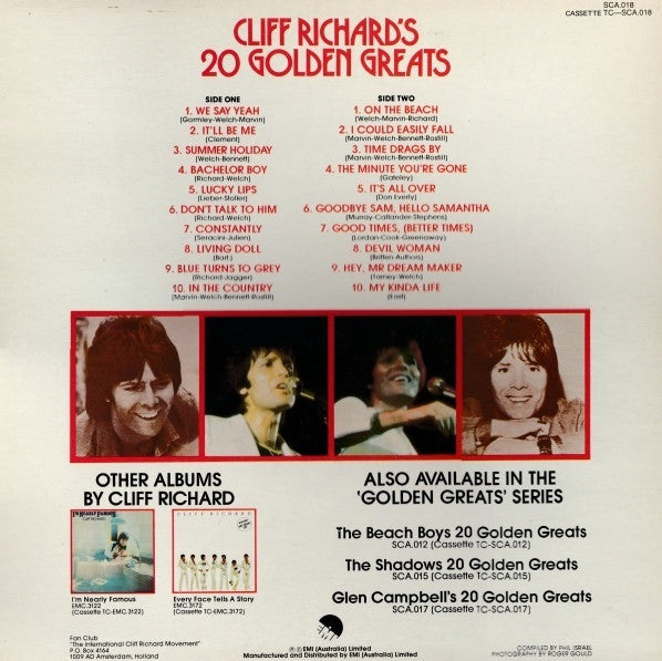 Cliff Richard : Cliff Richard's 20 Golden Greats (LP, Comp)
