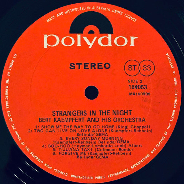 Bert Kaempfert And His Orchestra* : Strangers In The Night (LP, Album)