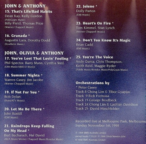 John Farnham, Olivia Newton-John, Anthony Warlow : Highlights From The Main Event (CD, Album)