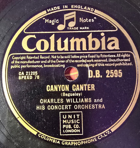 Charles Williams Concert Orchestra : In Party Mood / Canyon Canter (Shellac, 10")