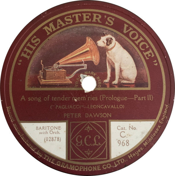 Peter Dawson : A Word, Allow Me! / A Song Of Tender Mem'ries (Shellac, 12")