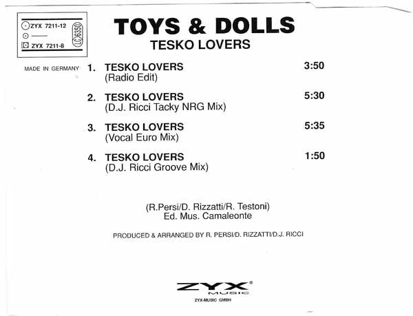 Toys & Dolls : Tesko Lovers (CD, Maxi)