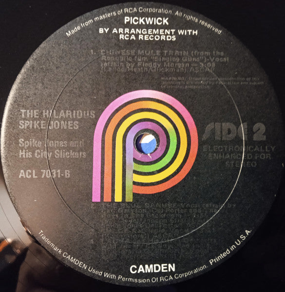 Spike Jones And His City Slickers : The Hilarious Spike Jones (LP)