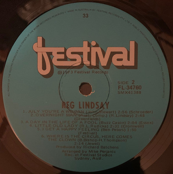 Reg Lindsay : Reg Lindsay (LP)