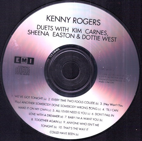 Kenny Rogers With Kim Carnes, Sheena Easton & Dottie West : Duets (CD, Comp)