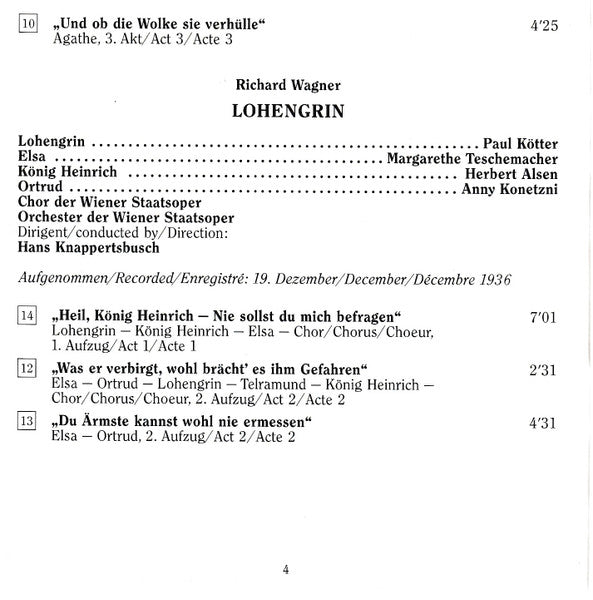 Hans Knappertsbusch : Hans Knappertsbusch Conducts Mozart, Strauss, Wagner, Weber, Wolf-Ferrari (1936-1943) - Edition Wiener Staatsoper Live Vol. 17 (2xCD, Comp, Mono, RM)