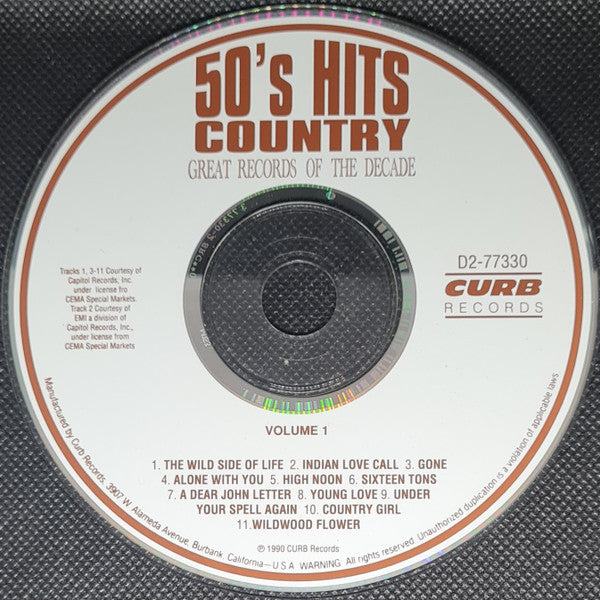 Various : 50's Hits... Country Volume 1 (CD, Comp)