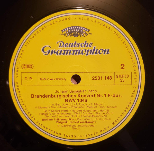 Bach*, Karajan*, Berliner Philharmoniker : Brandenburgische Konzerte / Brandenburg Concertos / Les Concertos Brandebourgeois (2xLP + Box)