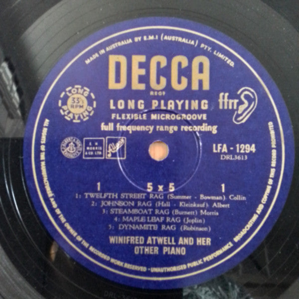 Winifred Atwell : 5 By 5 Five Rags Five Boogies (10")
