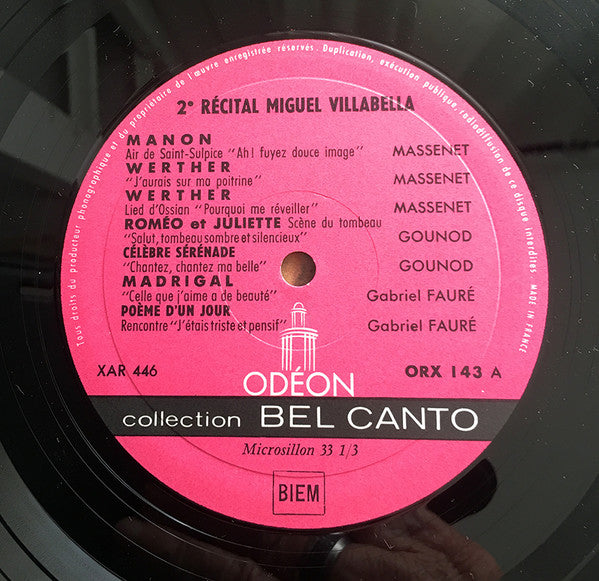 Miguel Villabella : Recital Miguel Villabella - Récital n° 8 (LP)