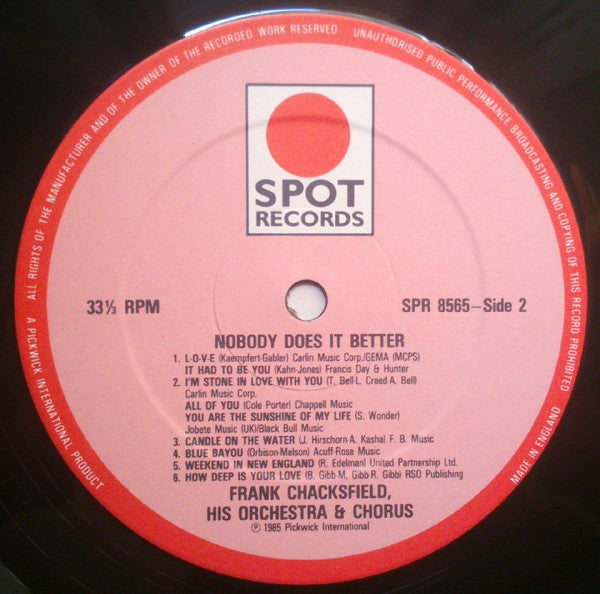 Frank Chacksfield : Nobody Does It Better (LP, Album)