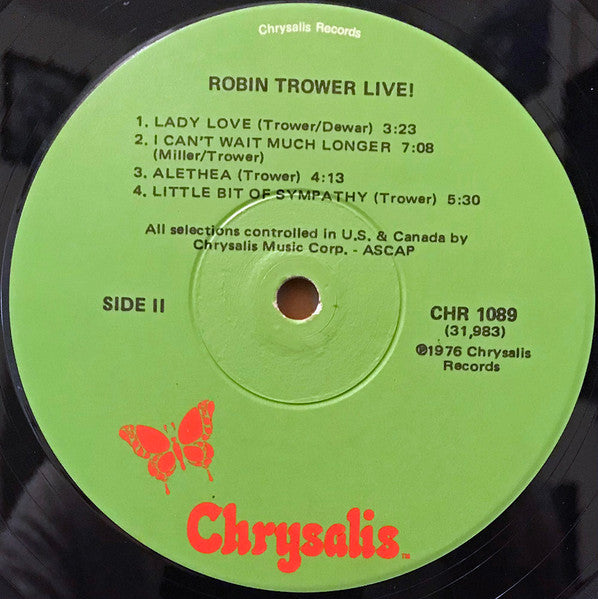 Robin Trower : Robin Trower Live! (LP, Album, Win)