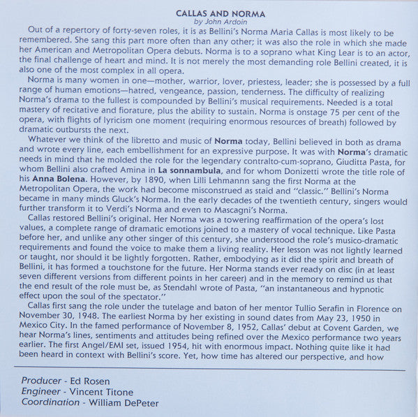 Vincenzo Bellini, Maria Callas, Giulietta Simionato, Mario del Monaco, Nicola Zaccaria, Antonino Votto : Norma (2xCD, Album, Mono, RE, RM)