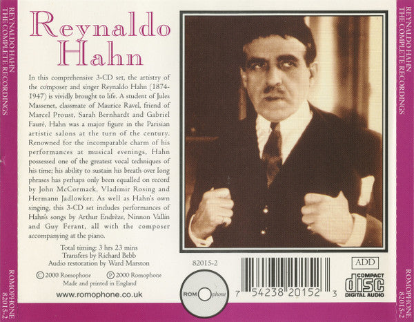 Reynaldo Hahn : The Complete Recordings (3xCD)