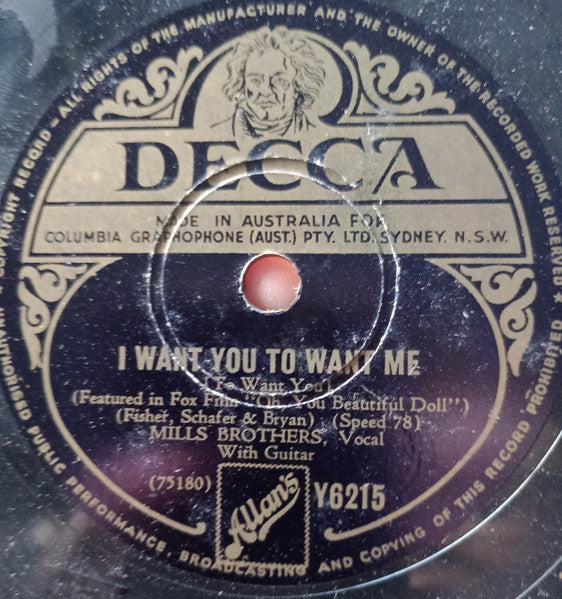 The Mills Brothers : Lora-Belle Lee / I Want You To Want Me (To Want You) (Shellac, 10")
