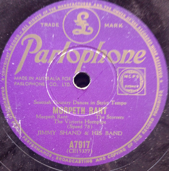 Jimmy Shand And His Band : The Dancing Dustman / Morpeth Rant (Shellac, 10")