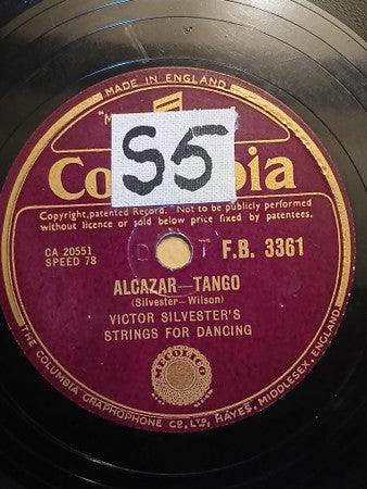 Victor Silvester's Strings For Dancing : Tango Of The Toreador / Alcazar (Shellac, 10")