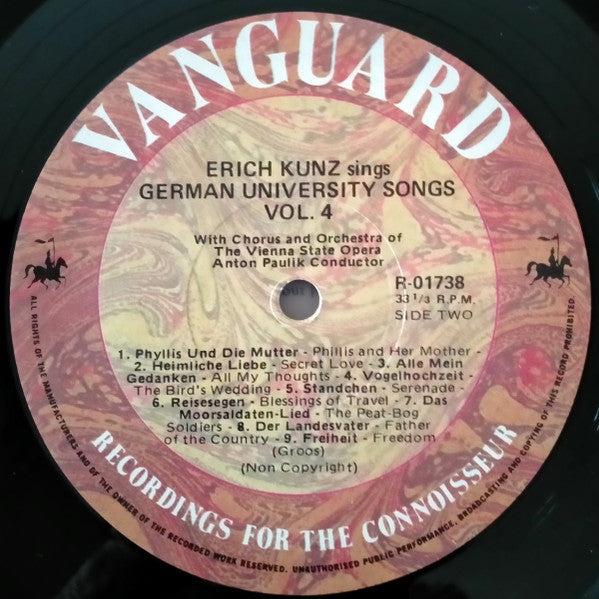 Erich Kunz : Erich Kunz Sings German University Songs (LP, Album, Club, RE)