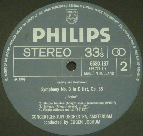 Concertgebouworkest, Eugen Jochum : Beethoven Symphony No. 3 - "Eroica" (LP, Album, RE)