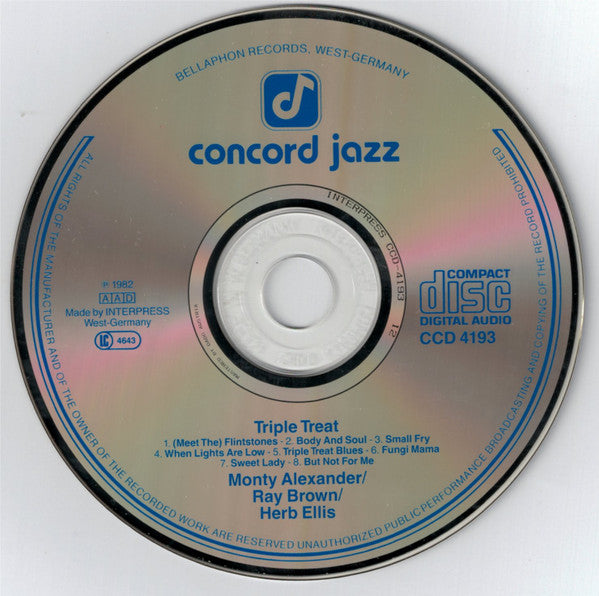 Monty Alexander, Ray Brown, Herb Ellis : Triple Treat (CD, Album)