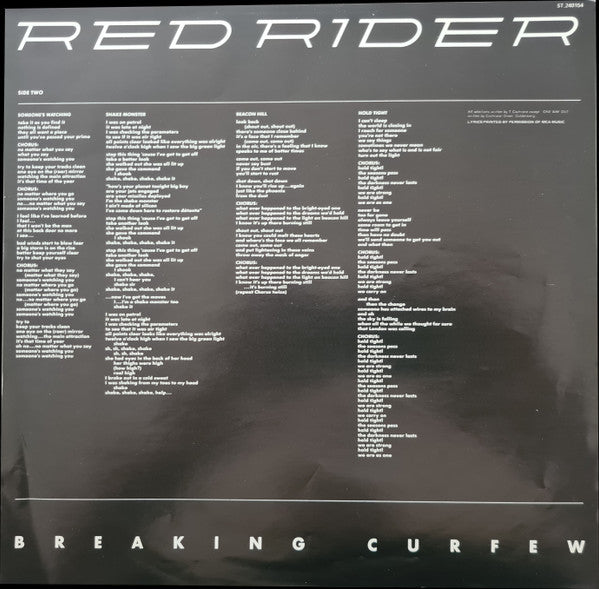Red Rider : Breaking Curfew (LP, Album)
