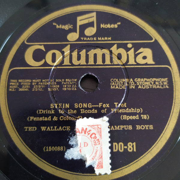 Ted Wallace & His Campus Boys : Telling It To The Daisies / The Stein Song (Shellac, 10")