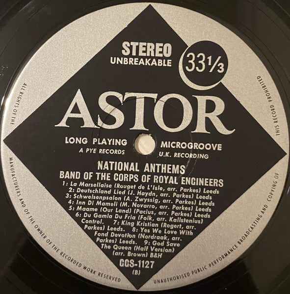 The Band Of The Corps Of Royal Engineers : National Anthems (LP, Comp)