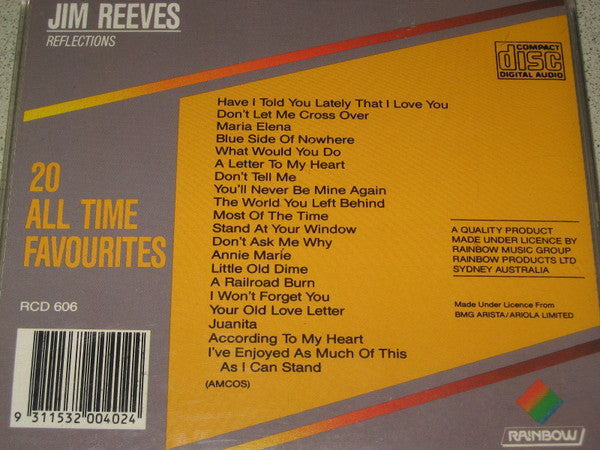 Jim Reeves : Reflections 20 All Time Favourites (CD, Comp)