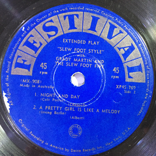 Grady Martin And The Slew Foot Five : Slew Foot Style (7", Single)