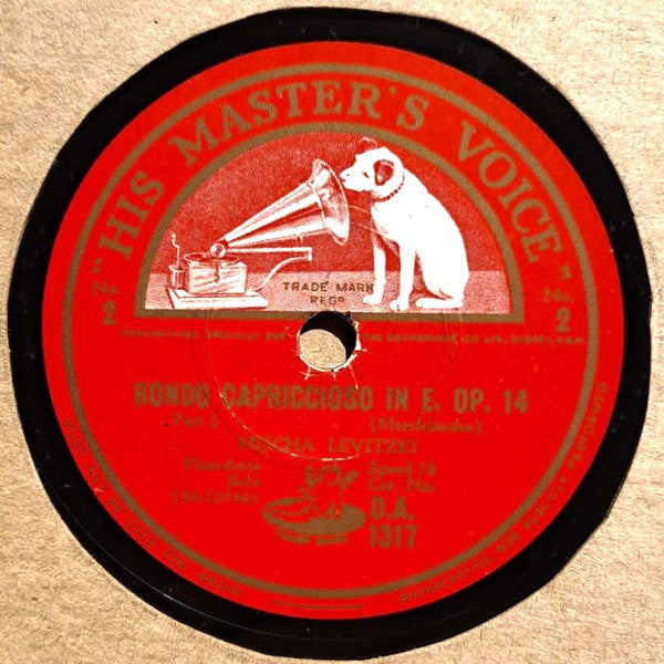 Mischa Levitzki : Rondo Capriccioso In E, Op. 14 Part 1 / Rondo Capriccioso In E, Op. 14 Part 2 (10", Mono)