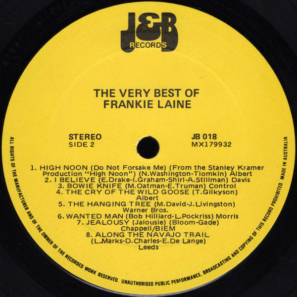 Frankie Laine : The Very Best Of Frankie Laine (LP, Comp)