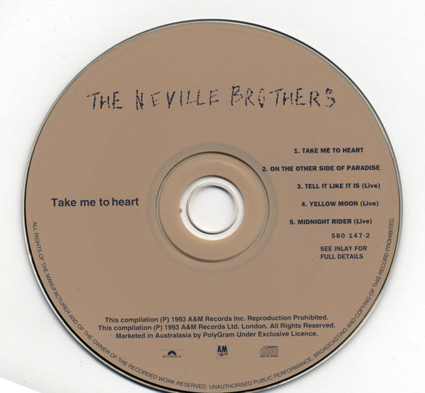 The Neville Brothers : Take Me To Heart (CD, EP, Ltd, Promo)
