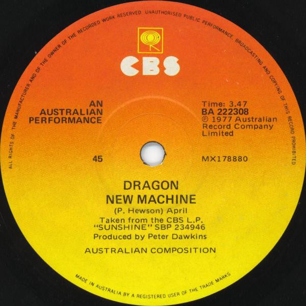 Dragon (5) : Sunshine (7", Single)