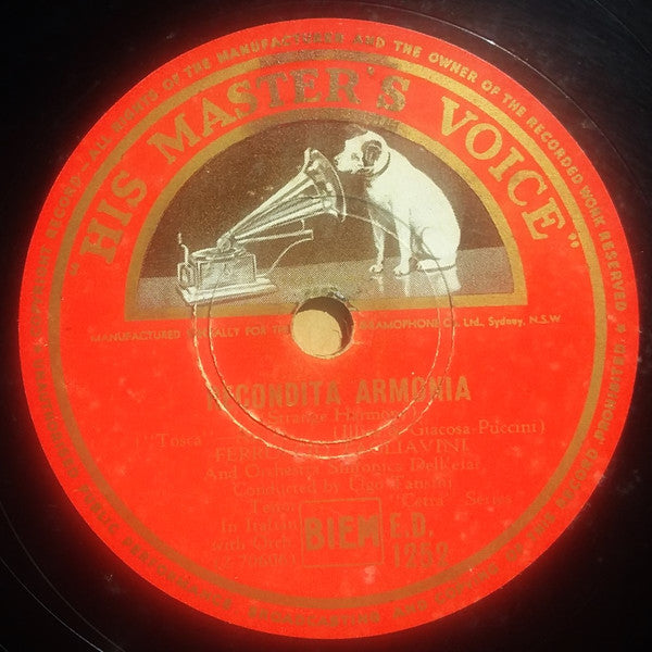 Ferruccio Tagliavini : Recondita Armonia / E Lucevan Le Stelle (Shellac, 12", Mono)
