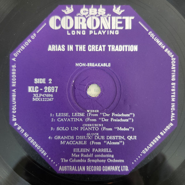 Eileen Farrell : Arias In The Great Tradition (LP, Mono)