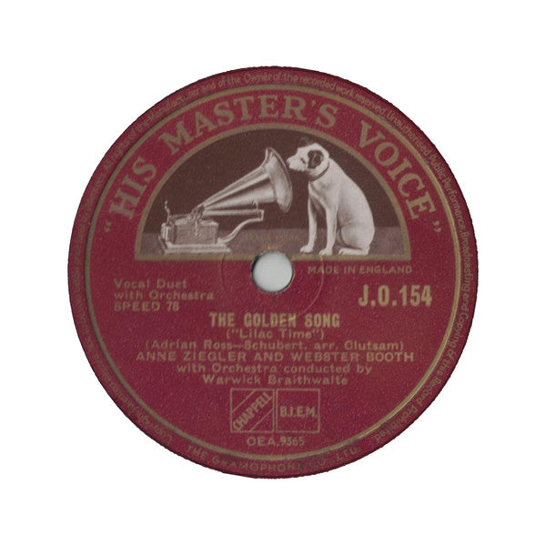 Anne Ziegler & Webster Booth : The Flower / The Golden Song (Shellac, 10", Single)