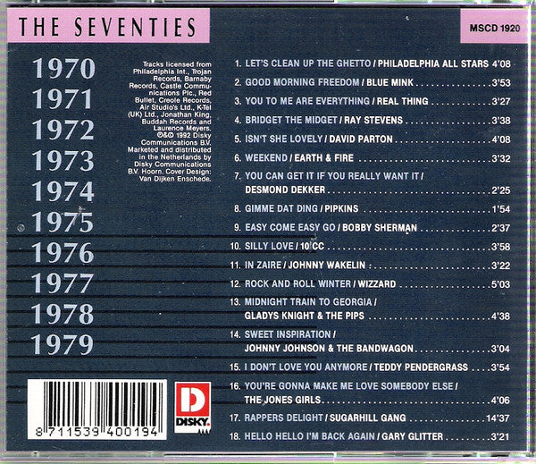 Various : Million Sellers 20 - The Seventies (CD, Comp)