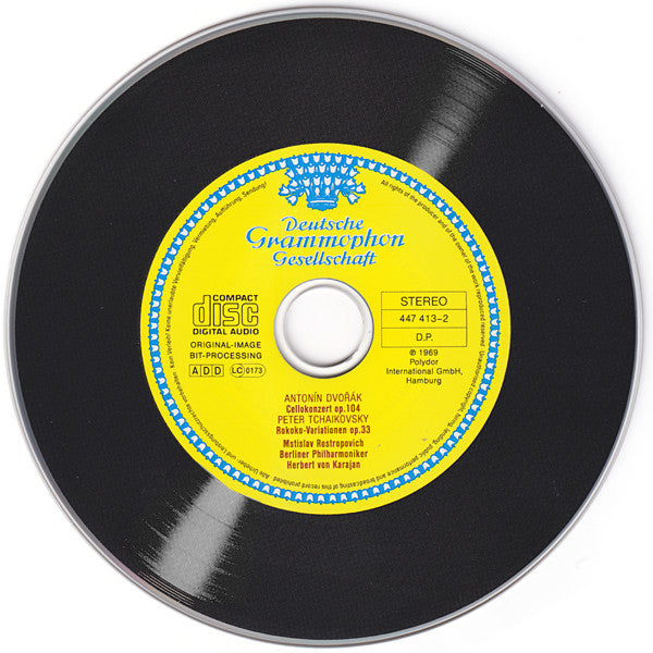 Dvořák* / Tschaikowsky* - Mstislav Rostropovich · Berliner Philharmoniker · Herbert von Karajan : Cellokonzert / Rokoko-Variationen (CD, Album, RE, RM)