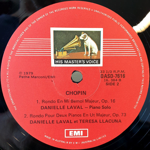 Frédéric Chopin, Danielle Laval, Teresa Llacuna : The Rondos (LP, Club)