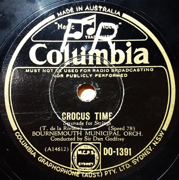 Bournemouth Municipal Orchestra : Crocus Time / Intermezzo Pizzicato (Shellac, 10", Mono)