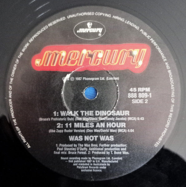Was (Not Was) : Walk The Dinosaur (12", Single)