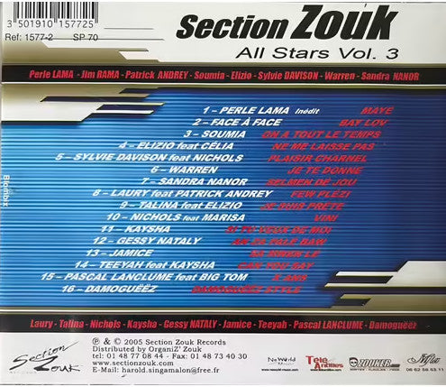 Various : Section Zouk All Stars Vol. 3 (CD, Comp)