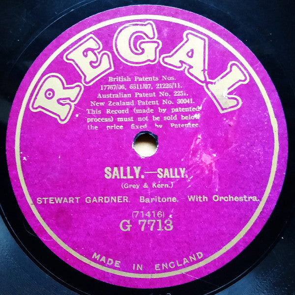 Stewart Gardner, May Vincent : Sally. - Sally. / Sally. - Wild Rose (Shellac, 10", Mono)