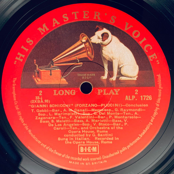Puccini* - Tito Gobbi, Victoria De Los Angeles, Orchestra Of The Opera House, Rome*, Gabriele Santini (2) : Gianni Schicchi (LP, Album, Mono)