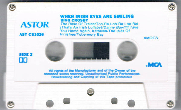 Bing Crosby : When Irish Eyes Are Smiling (Cass, Album, RE)