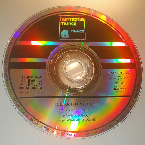 Dieterich Buxtehude - René Saorgin : Œuvres D'Orgue (CD, Album, RE)