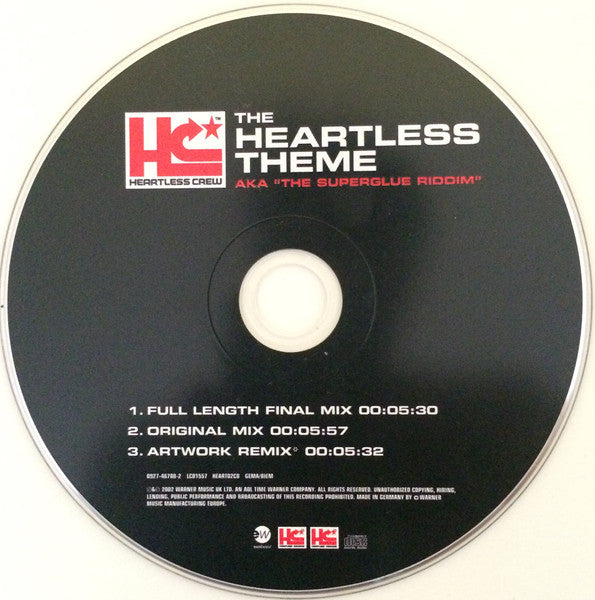 Heartless Crew : The Heartless Theme AKA "The Superglue Riddim" (CD, Single)