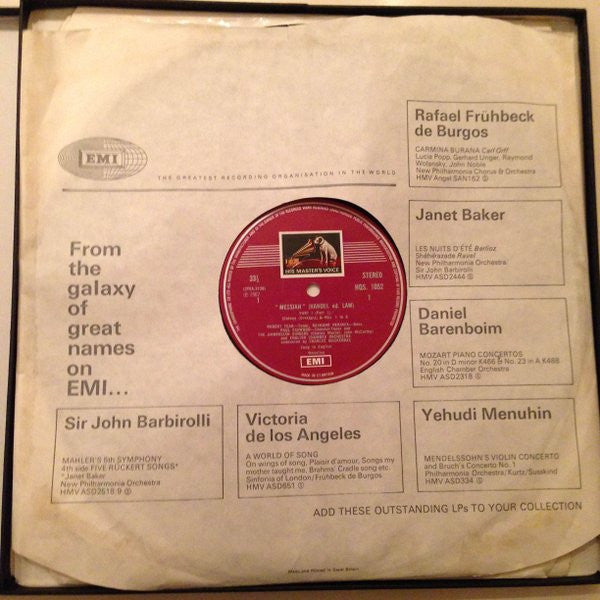 Georg Friedrich Händel, Elizabeth Harwood, Janet Baker, Paul Esswood, Robert Tear, Raimund Herincx, The Ambrosian Singers, English Chamber Orchestra, Sir Charles Mackerras : Messiah (3xLP, RE, RP, Box)