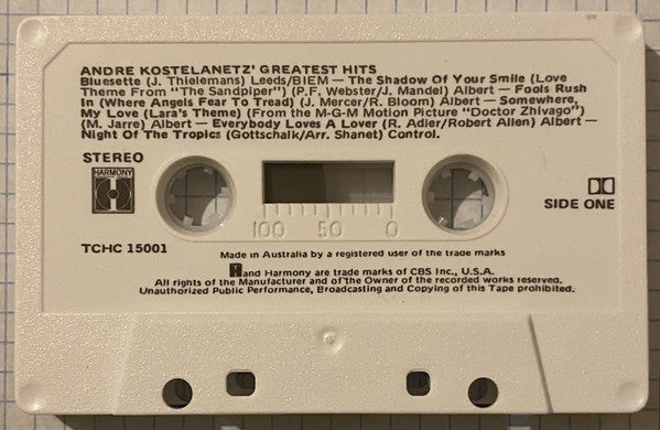 Andre Kostelanetz* : Andre Kostelanetz' Greatest Hits (Cass, Album, Comp, RE)
